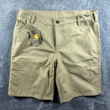 Carhartt Womens 12 Khaki Shorts Chino Flat Front Profesional Work NEW
