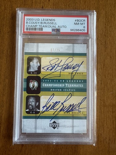 2003 UD Legends BILL RUSSELL/BOB COUSY Championship Teammates 7/25 Auto PSA 8