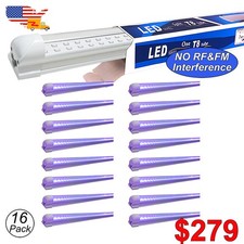 16 Pack T8 Linkable Led Tube BlackLight Bar 48inch 40W 4Ft UV LED Stage Lighting