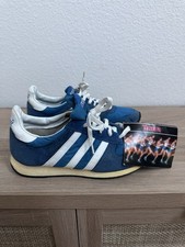 Trax Blue Deadstock Athletic Running Shoes Nylon Suede 1980s Vintage NWT size 9