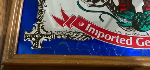 **LEGGI** Insegna Specchio Vetro Birra Tedesca Importata Monaco Hacker-Pschorr Monaco Cornice Legno - Foto 6 di 8