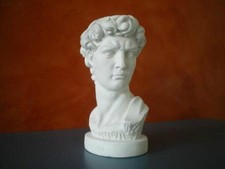 STATUA BUSTO DAVID IN GESSO BIANCO H.35 cm. ARREDO INTERNO