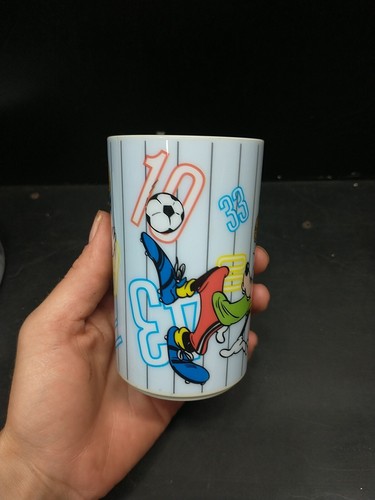 Ciotola sportiva vintage Disney Topolino (crackata) e tazza da bere Bertas bambini USA - Foto 15 di 22
