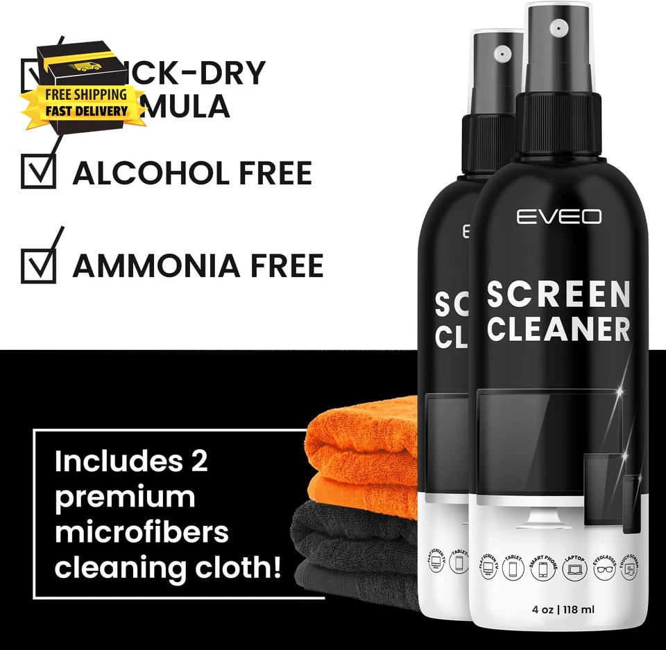 Bildschirmreiniger Spray - TV Bildschirmreiniger Spray und Mikrofasertuch Set, berechnen - Bild 4 von 4