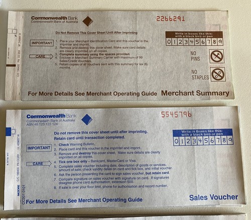 30 Manual Credit Card Machine Bank Number Sales & Merchant Vouchers Envelopes  - Picture 4 of 5