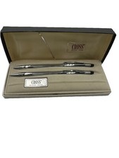 Vintage New Cross Ball Pen  Pencil Set 3501 Chrome Rare No Inscription NOS
