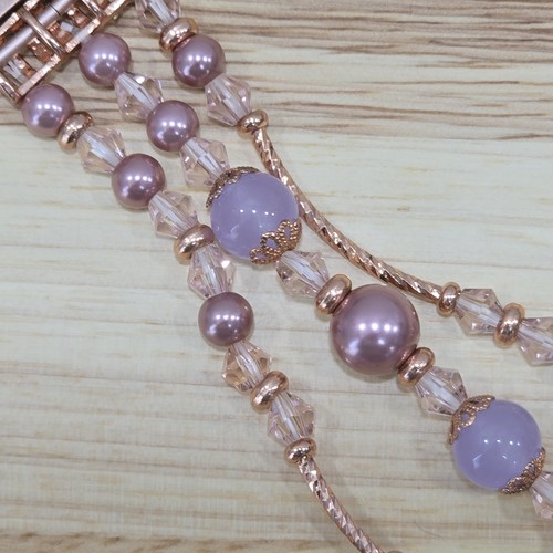 Rose Pink Pearl Purple Beaded Stretch Bracelet Watch Band for Apple 38/40/41mm - 第 9/14 張圖片