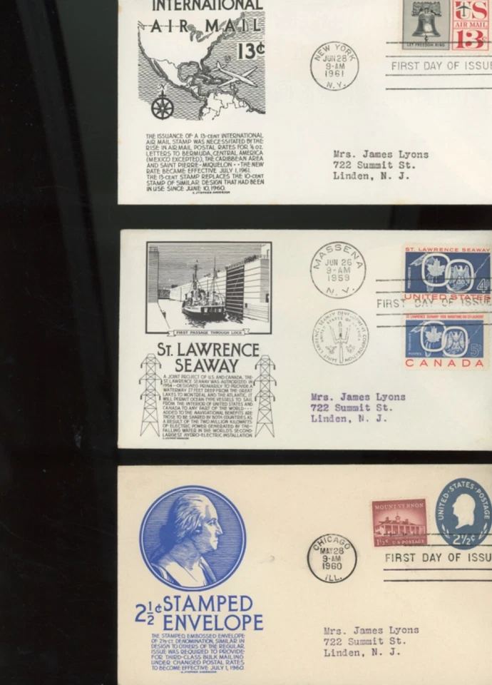 CS Anderson Cachets fdc 72  set c  (ip - Image 4 of 4