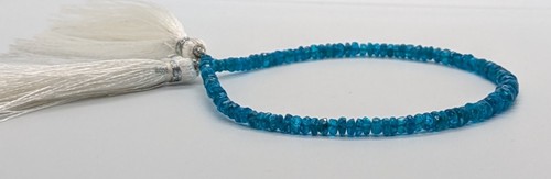 22cts Neon Apatite Graduated Faceted Rondelle Beads, 20cm strand - Picture 6 of 7