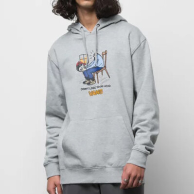 VANS HOODIE SKATE GRAPHIC HEATHER GREY