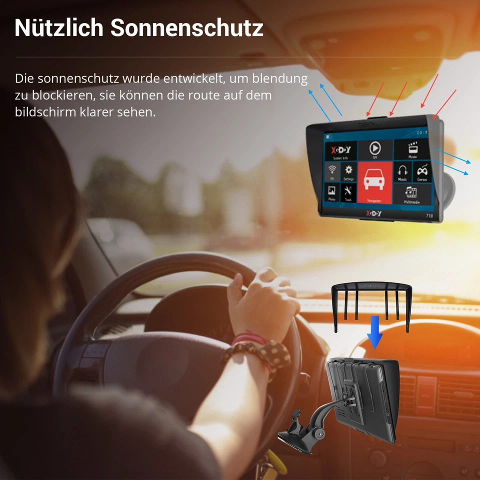 XGODY 7 Zoll Bluetooth GPS Navi Navigationsgerät Auto PKW LKW Navigation AV-IN - Bild 3 von 4