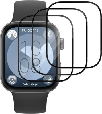 3X 3D Schutzglas für Huawei Watch Fit 3 Panzerfolie Display Full Screen Curved