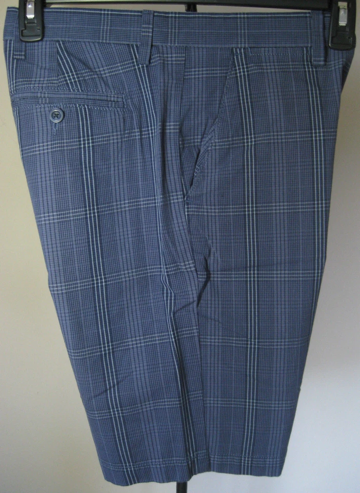 APT. para hombre nuevo con etiquetas. 9 Pantalones Cortos Caqui 30W Azul Tela Elástica a Cuadros Ligeros Informales Foto 2 de 4