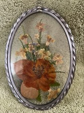 Vintage Lasting Impressions Framed Dried Flowers Window Sun Catcher- USA