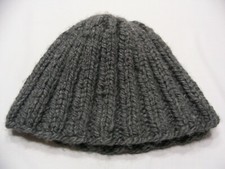 GRAY - ACRYLIC KNIT - KID'S SIZE Stocking Cap Beanie Hat
