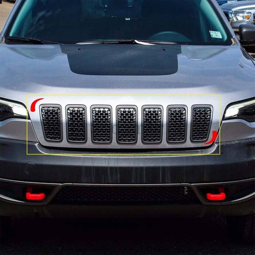 7PCS/set Front Mesh Grille Insert Cover 6AZ88DX8AB For Jeep Cherokee 2019-2023 - Picture 9 of 19