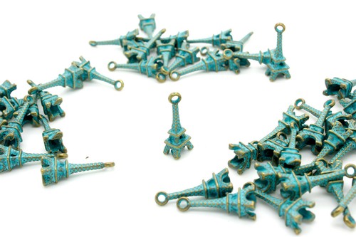 Antiqued Patina Green Bronze Charm Beads for Pendant Earing Jewelery Bracelet - Imagen 3 de 44