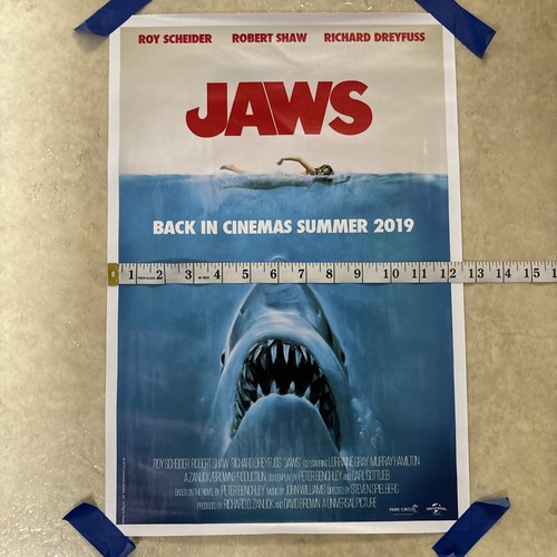 Jaws Back In Cinemas 2019 Classic Movie Poster Canvas Wall Art Man Cave ✅ 12x18” - Picture 4 of 5