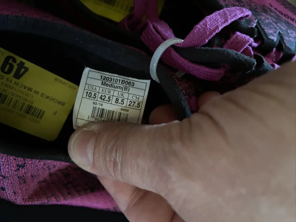 BROOKS MACH 19 женщин 10,5 розовый без шипов крест страны гоночные туфли мужские 9 - Изображение 2 из 4