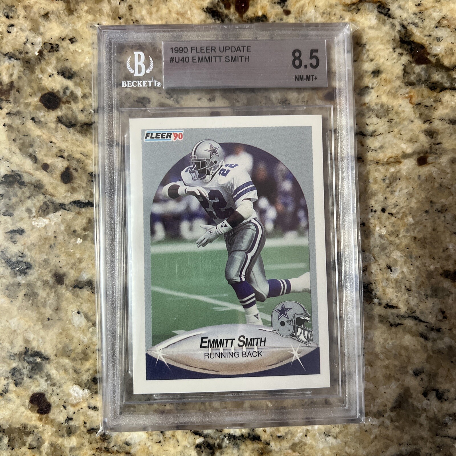 1990 Fleer Update #U40 Emmitt Smith Rookie RC BGS 8.5 NM-MT+