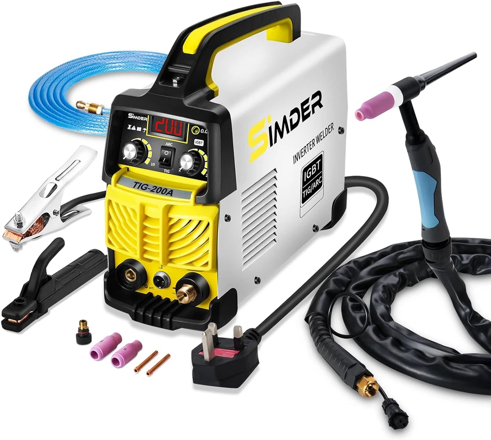 S SIMDER 220V TIG-200 Inverter Welder 2-in-1 TIG MMA Stick Arc Welding Machine DC IGBT