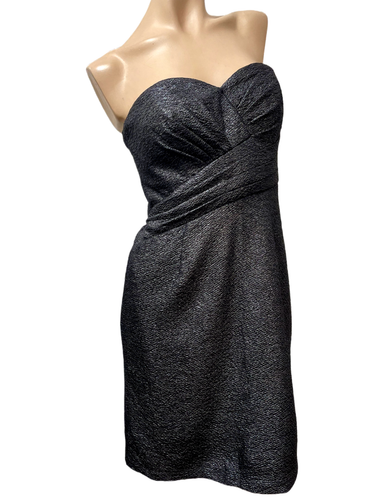 Neu mit Etikett $ 148 Vince Camuto Kleid 6 trägerlos silber/metallisch eingebauter BH K/L - Bild 2 von 13