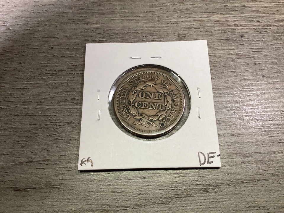 1848 Braided Hair Large Cent US Copper Coin XF Details See Desc 115de - Image 4 of 4