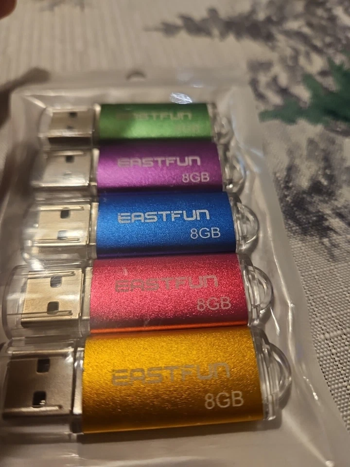 EAST FUN 5 Pack 5 Colores 8GB USB MEMORY Stick 2 NEW - Image 4 of 4