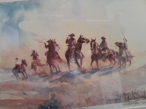 "The Cowboys" Buck Taylor Watercolor Print Unnumbered Signed 12/5/93 Framed - Picture 8 of 8