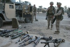 2004 Weapons Captured From Insurgents by Marines in Al Kharma Iraq 4x6 Photo