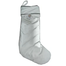 My Texas House 20 inch White Velvet Christmas Stocking