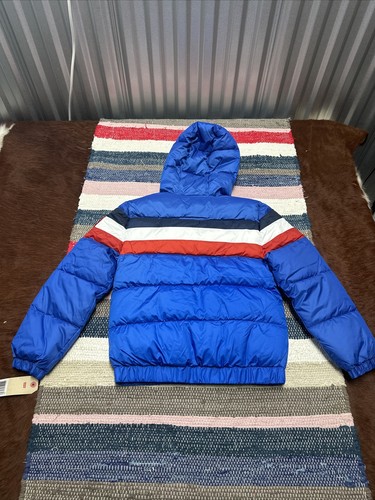 NEW NWT Levis Water Resistant Full Zip Hood Boys Medium 10-12 Puffer Blue Jacket - Picture 4 of 4