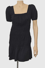 ZARA short sleeve black smocked dress M no issues