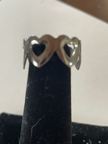 925 Sterlingsilber offenes Herz Ring -- Größe 6. Ref #R-11 - Bild 6 von 8