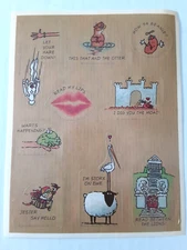 Hallmark Vintage 1983 Stickers 1 Sheet Funny Animals Humor Puns new mint unused