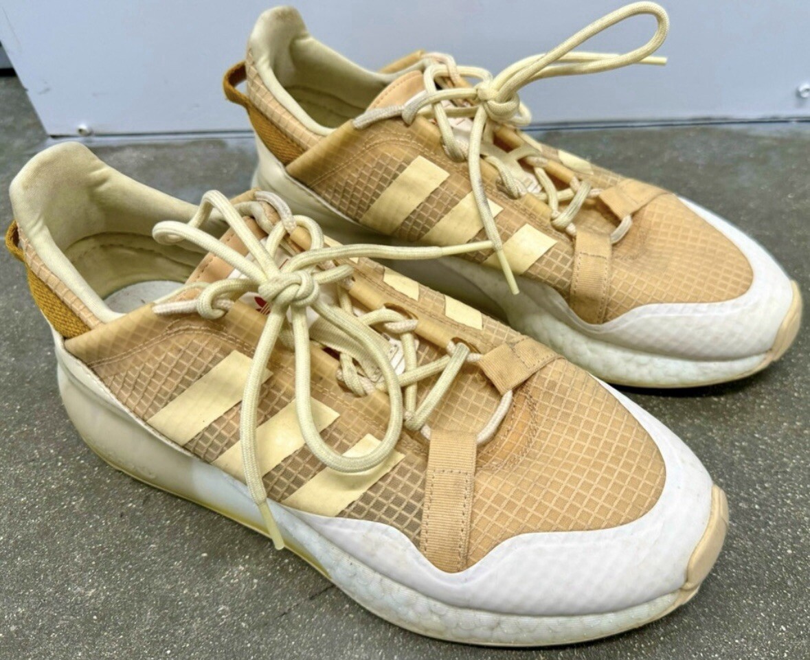 Women’s Adidas ZX 2K Boost Pure Running Shoes Halo Amber Size Nice