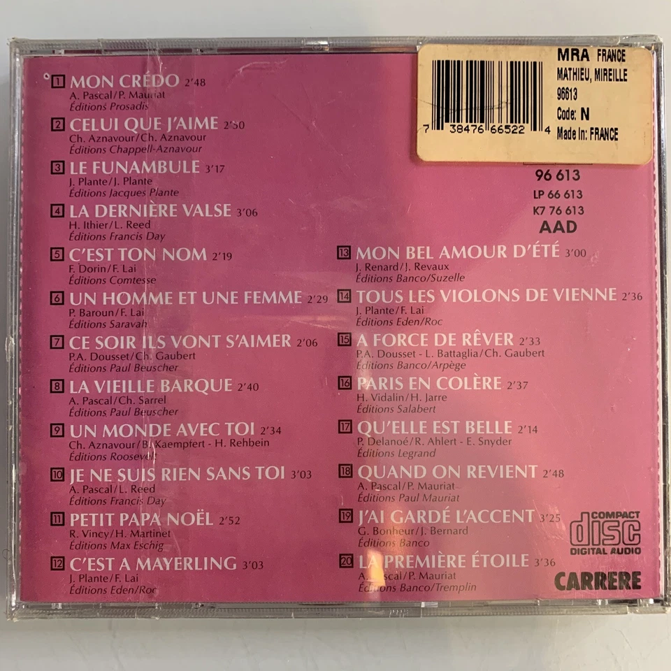 Les Plus Grands Succes, Vol. 1 by Mireille Mathieu (CD, Abilène Disc) New Sealed - Imagem 2 de 2