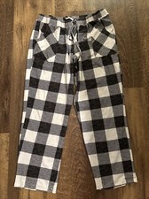 Lucky Brand Pajama Pants Women's Medium Black White Plaid Flannel Soft Pockets