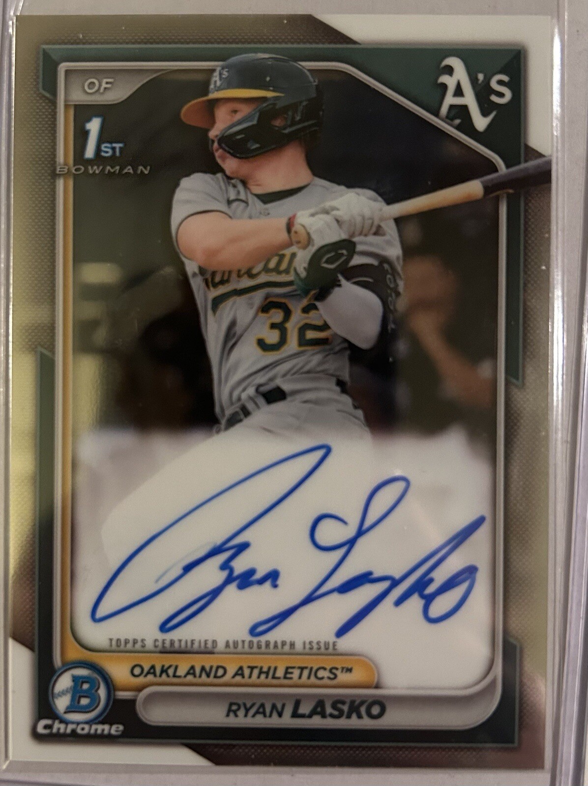 2024 Bowman RYAN LASKO Oakland Athletics 1st Bowman CHROME PROPSECT AUTO