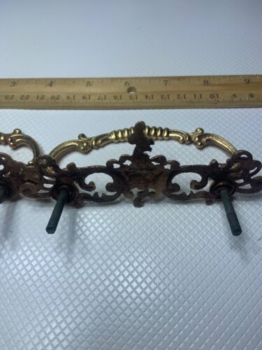 Lot Of 2 Antique Victorian Ornate Brass Cabinet Drawer Pulls 4"x2-1/2" Lot 302 - Picture 7 of 8