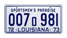 Louisiana | Shark Autopsy | 1975 JAWS Movie | STAMPED Replica Prop License Plate