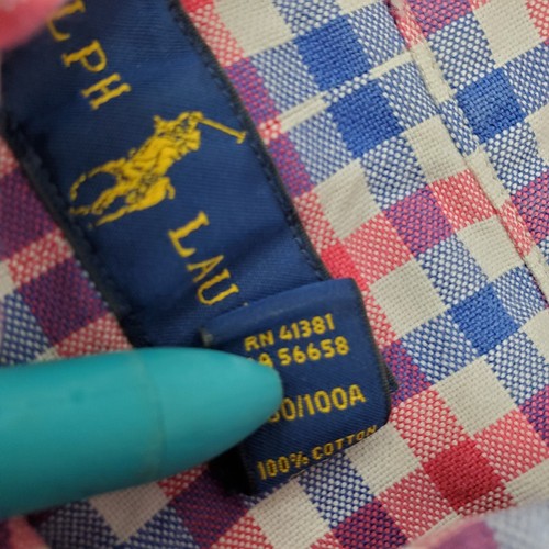 Ralph Lauren Mens Large Pink Plaid Button Down Long Sleeve Shirt Flannel Check - Picture 10 of 13