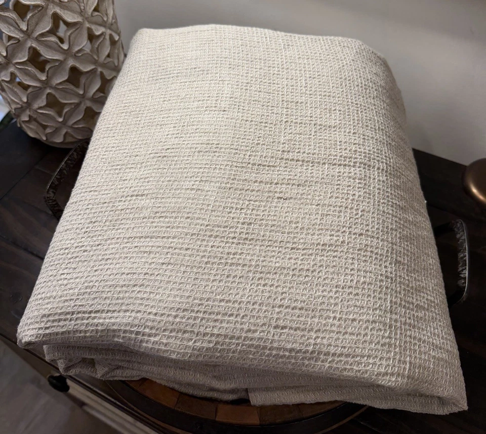 Funda nórdica Pottery Barn lino europeo gofre king/cal. King Flax Beige Foto 2 de 4