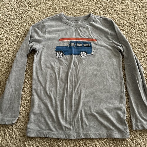 J.Crew Crewcuts Kids Shirt Graphic Tee Long Sleeve Boys Size S (6-7)