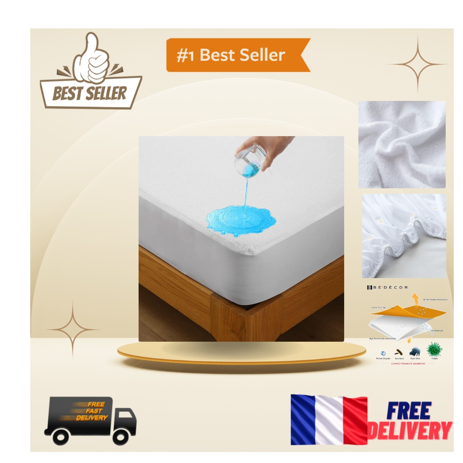 Housse de matelas hypoallergénique 70x140 cm pour chambre de bébé bien-être optimal