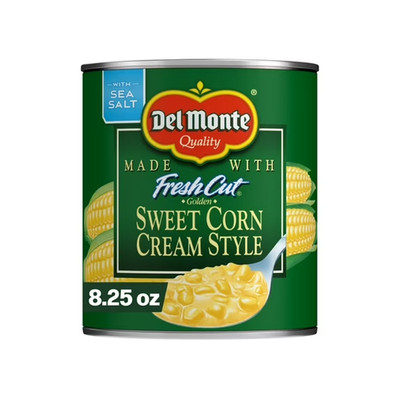 Del Monte Golden Sweet Corn Cream Style, 8.25 oz Can, Canned Vegetables