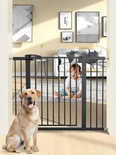 36.2 Extra Tall Baby Gate for Stairs, 29.5-46 Wide Dog Gate for Doorways, Walk