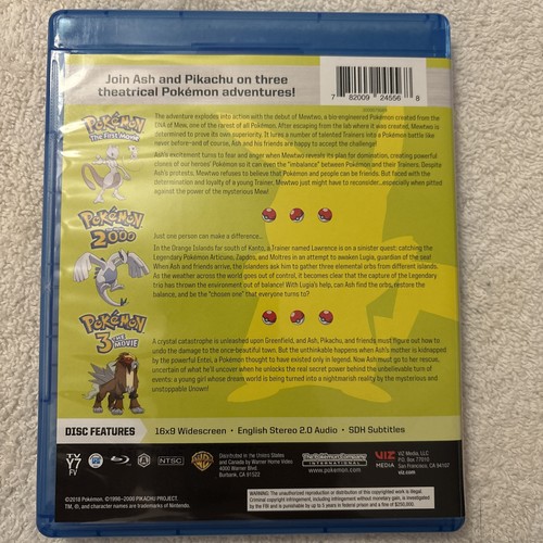Pokemon: the Movies 1-3 Collection (Blu-ray) The First Movie, The Movie 2000 + - Picture 2 of 4