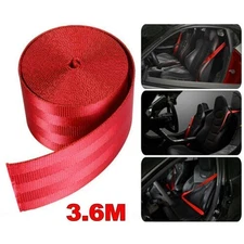 Car Seat Belt Webbing Polyester Lap Retractable Nylon Safety Strap Red US