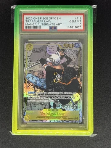 PSA 10 Trafalgar Law OP10-119 Manga Alternate Art - Royal Blood - One Piece Card
